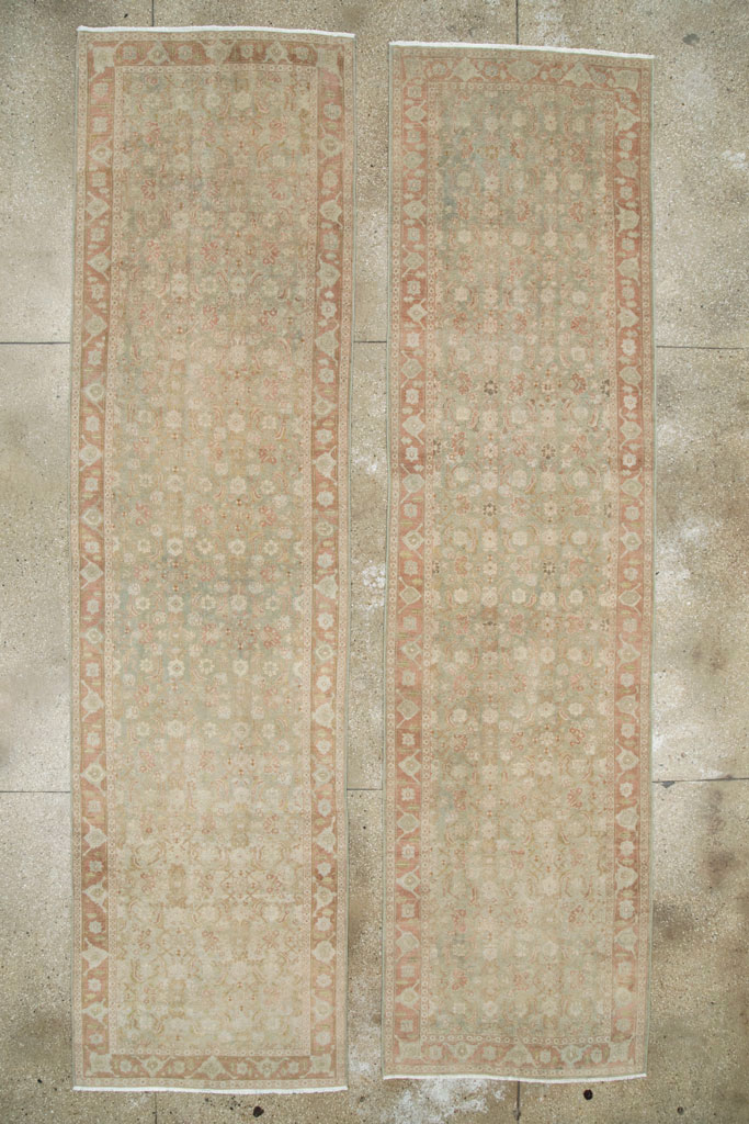Vintage Persian Tabriz Runner (Pair: 2 of 2), No.28766 - Staging