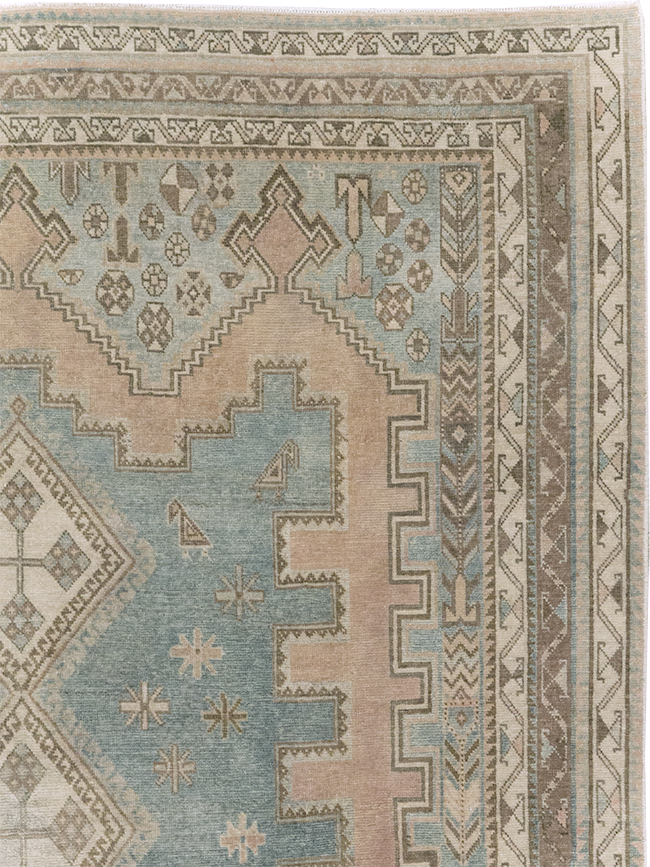 Vintage Persian Afshar Accent Rug, No.28777 - Staging