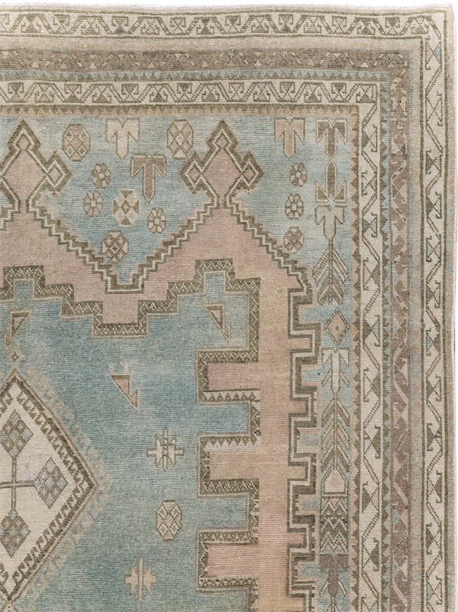 Vintage Persian Afshar Accent Rug, No.28777 - Staging