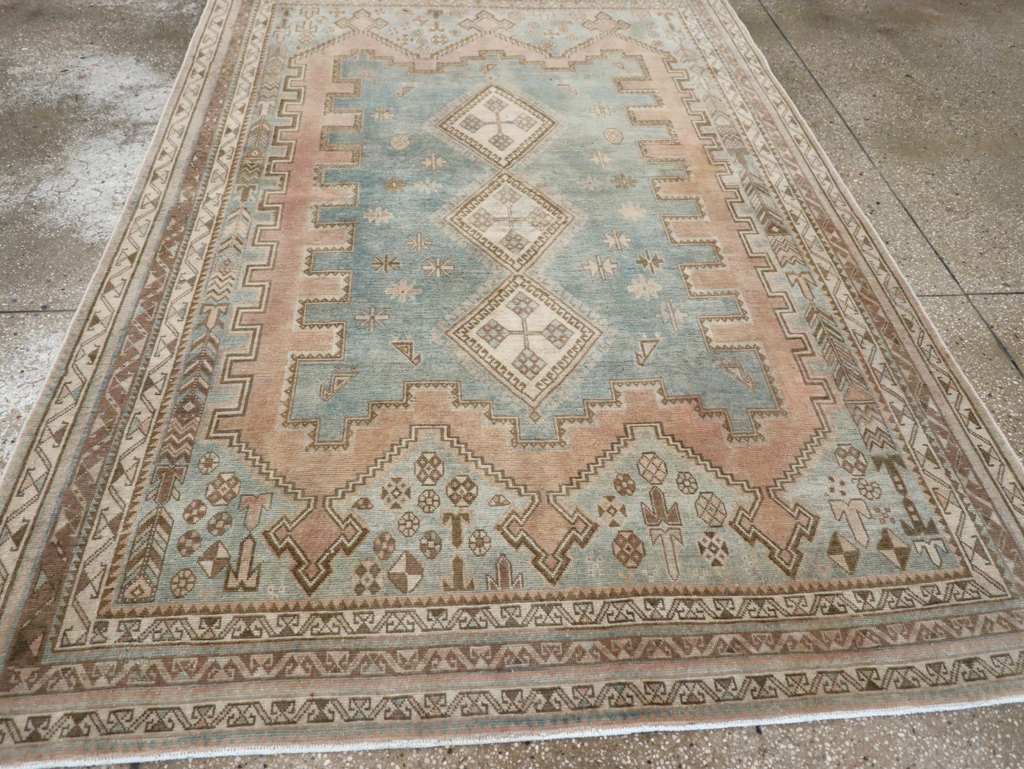 Vintage Persian Afshar Accent Rug, No.28777 - Staging