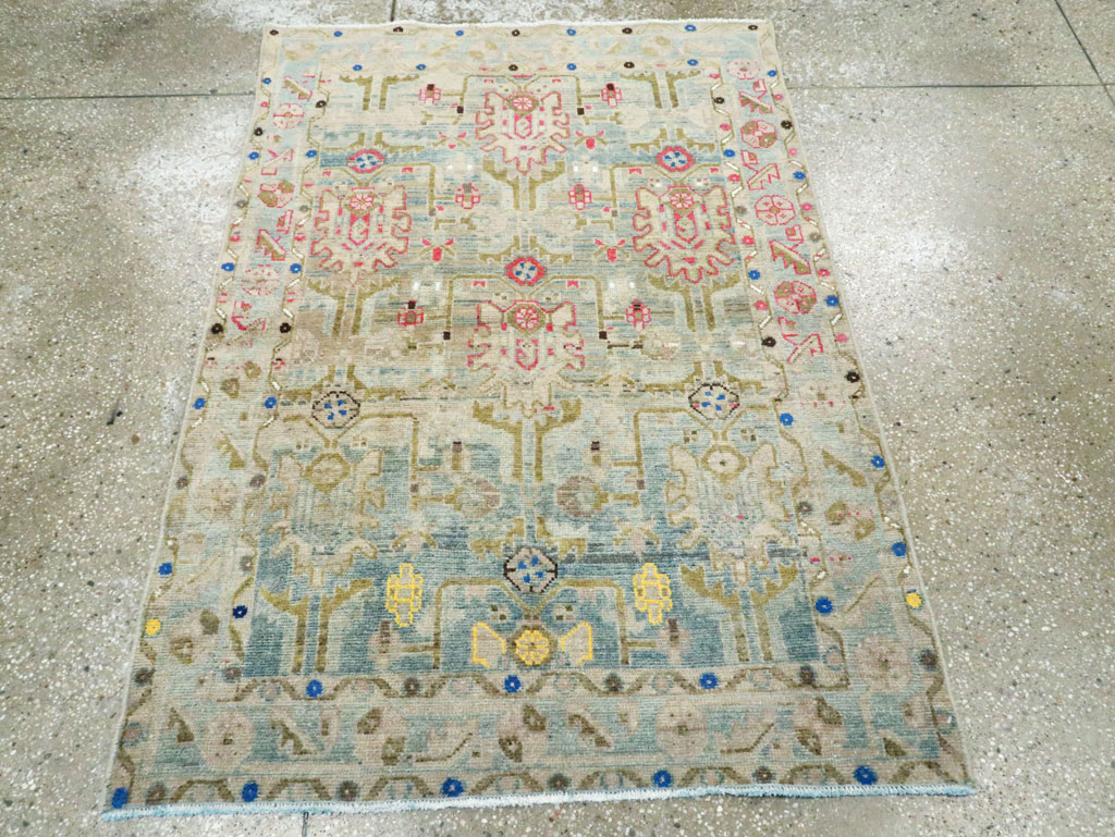 Vintage Persian Malayer Throw Rug, No.28796 - Staging