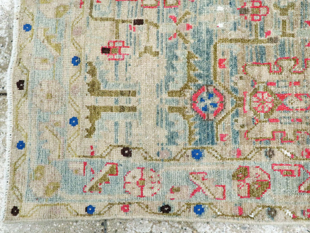 Vintage Persian Malayer Throw Rug, No.28796 - Staging