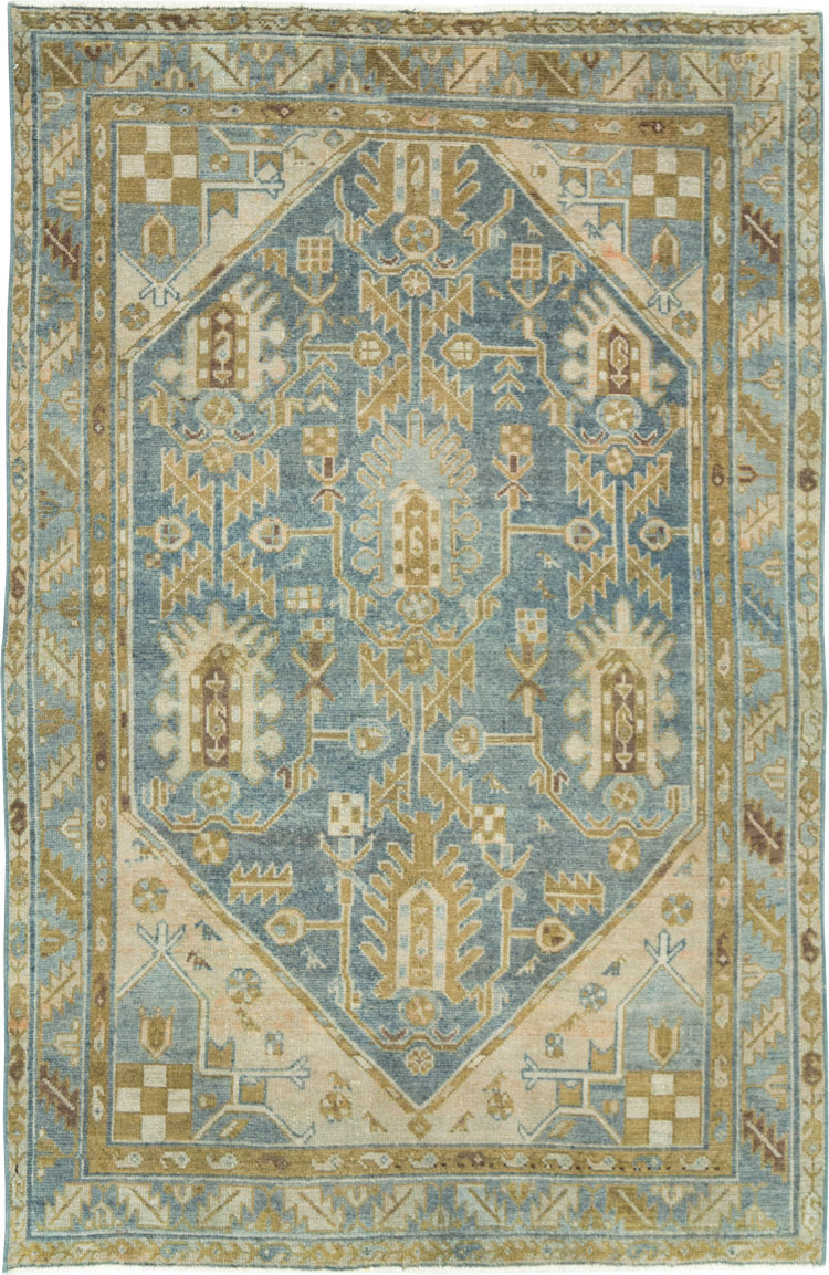 Vintage Persian Malayer Accent Rug, No.28804 - Staging