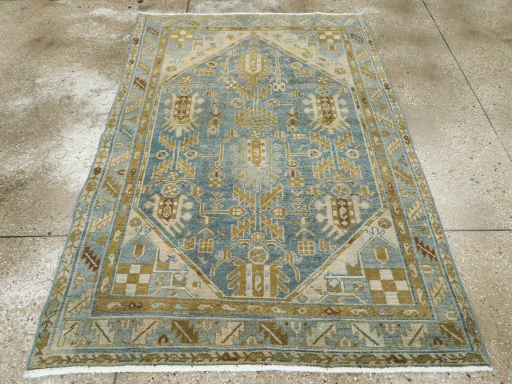 Vintage Persian Malayer Accent Rug, No.28804 - Staging