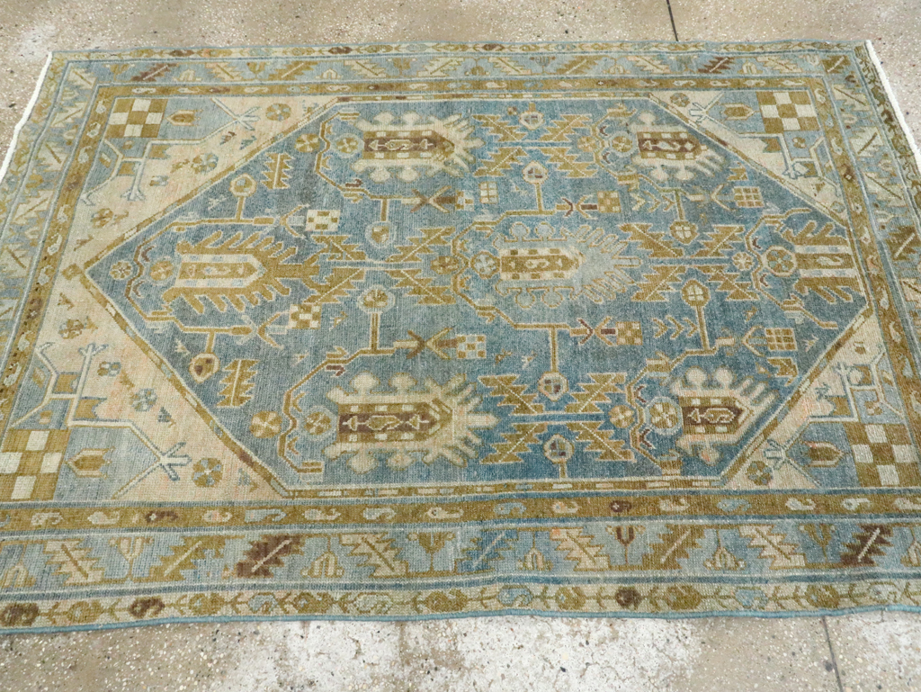Vintage Persian Malayer Accent Rug, No.28804 - Staging