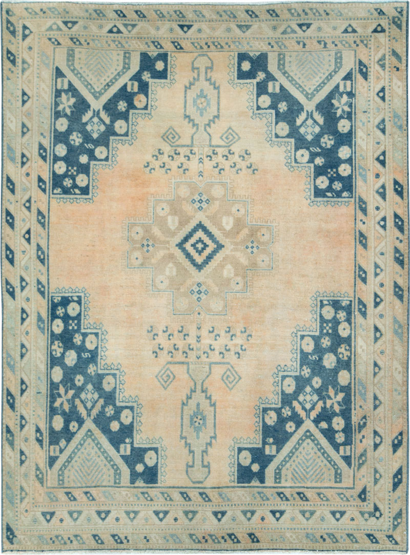 Vintage Persian Afshar Accent Rug, No.28806 - Staging
