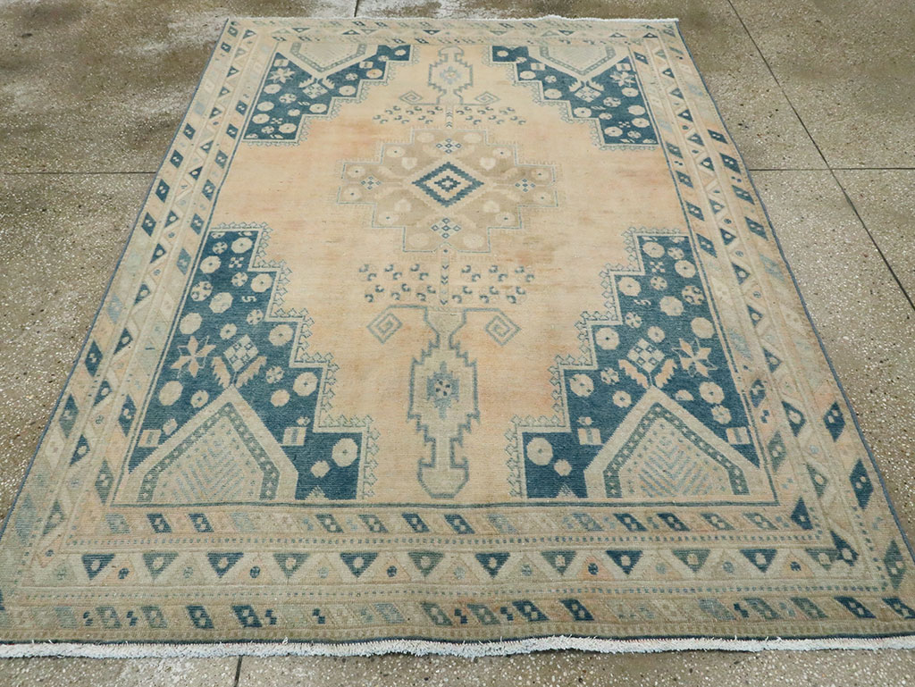Vintage Persian Afshar Accent Rug, No.28806 - Staging