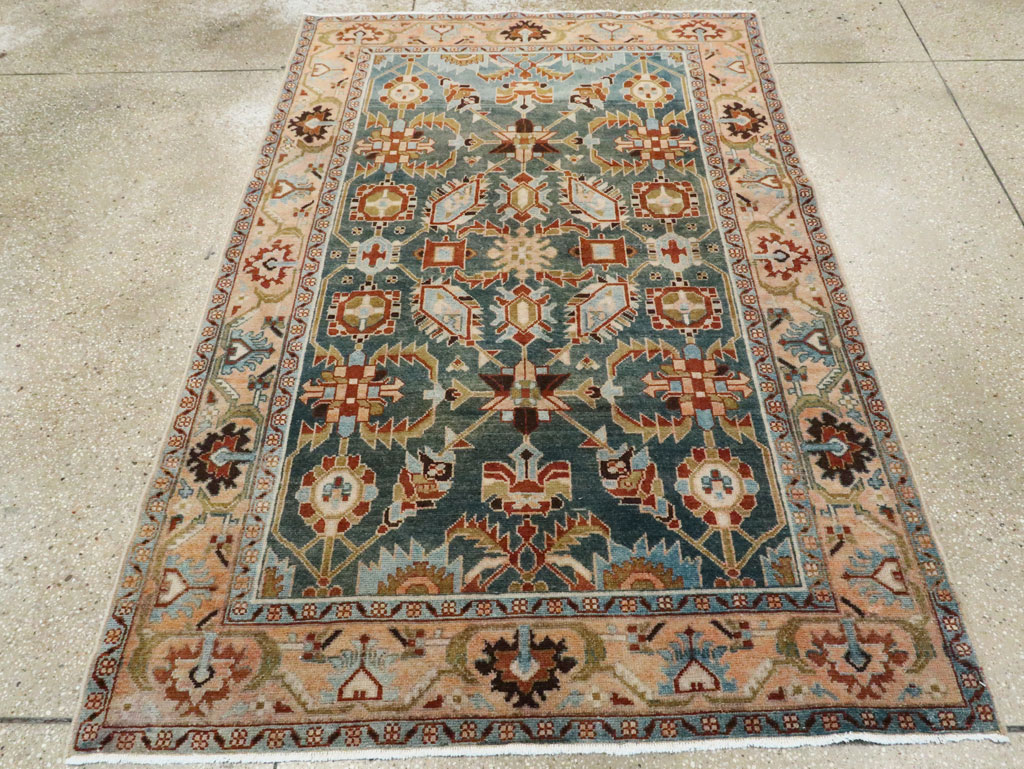 Vintage Persian Malayer Accent Rug, No.28807 - Staging