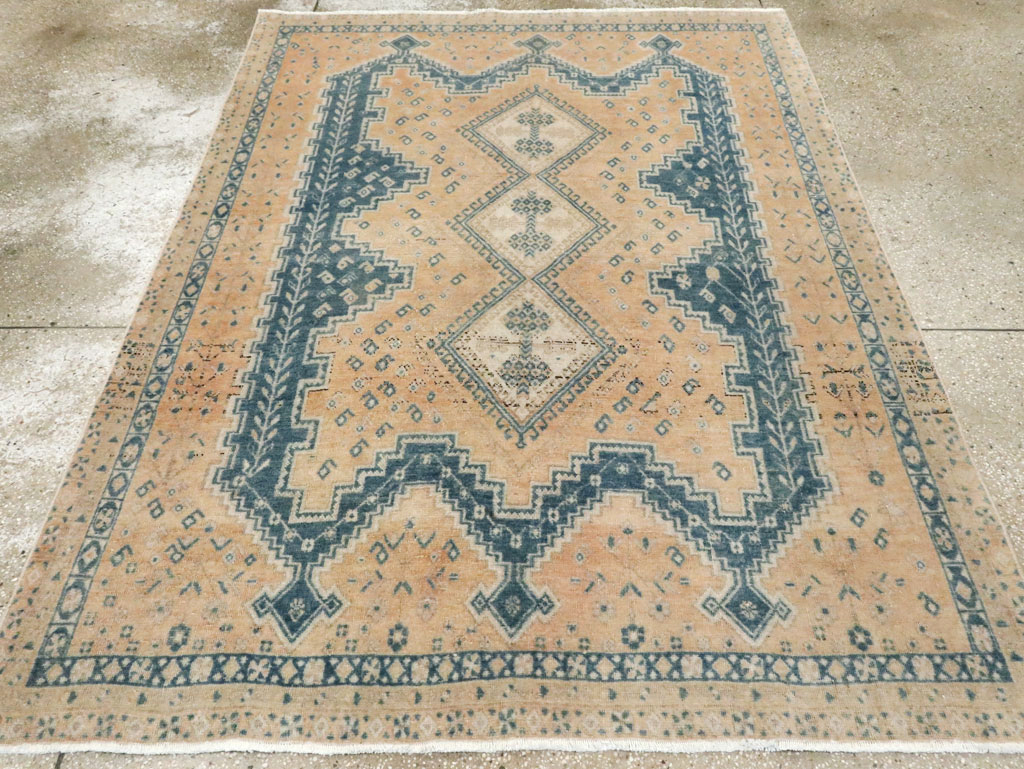 Vintage Persian Afshar Accent Rug, No.28813 - Staging