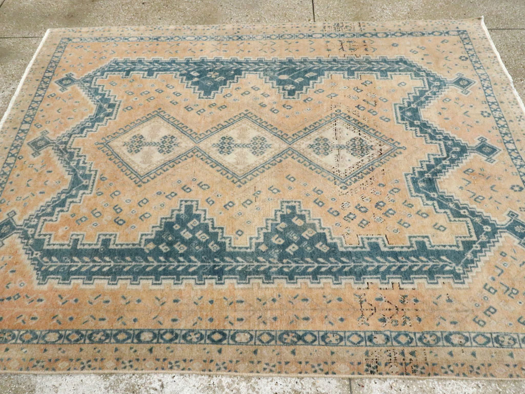 Vintage Persian Afshar Accent Rug, No.28813 - Staging