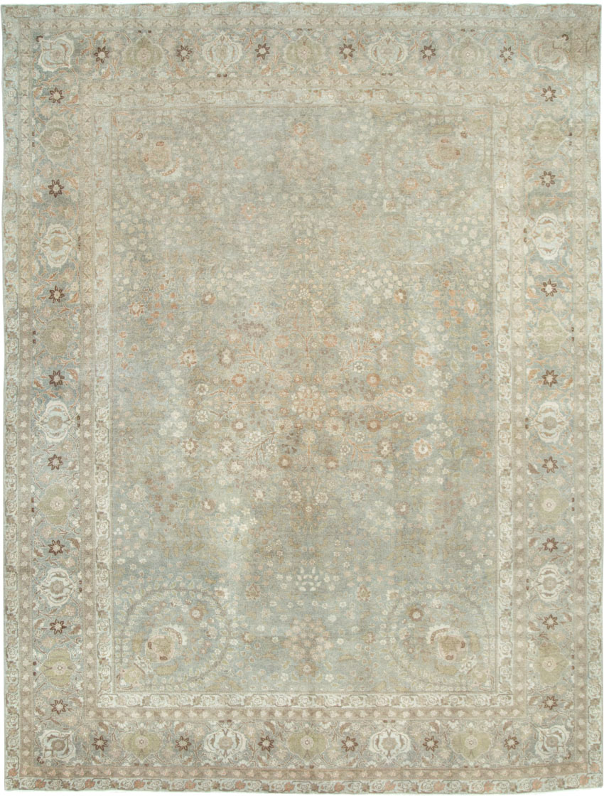 Antique Persian Tabriz Room Size Carpet, No.28822 - Staging