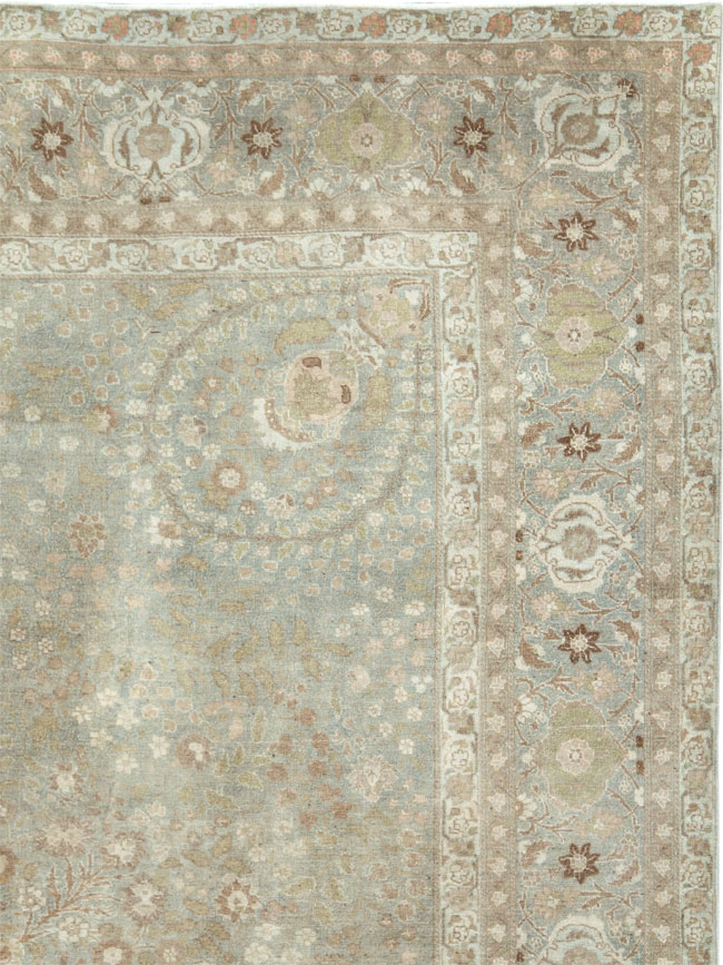 Antique Persian Tabriz Room Size Carpet, No.28822 - Staging