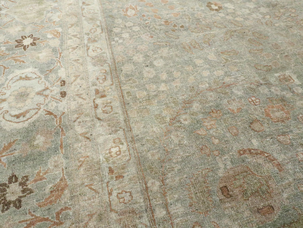 Antique Persian Tabriz Room Size Carpet, No.28822 - Staging