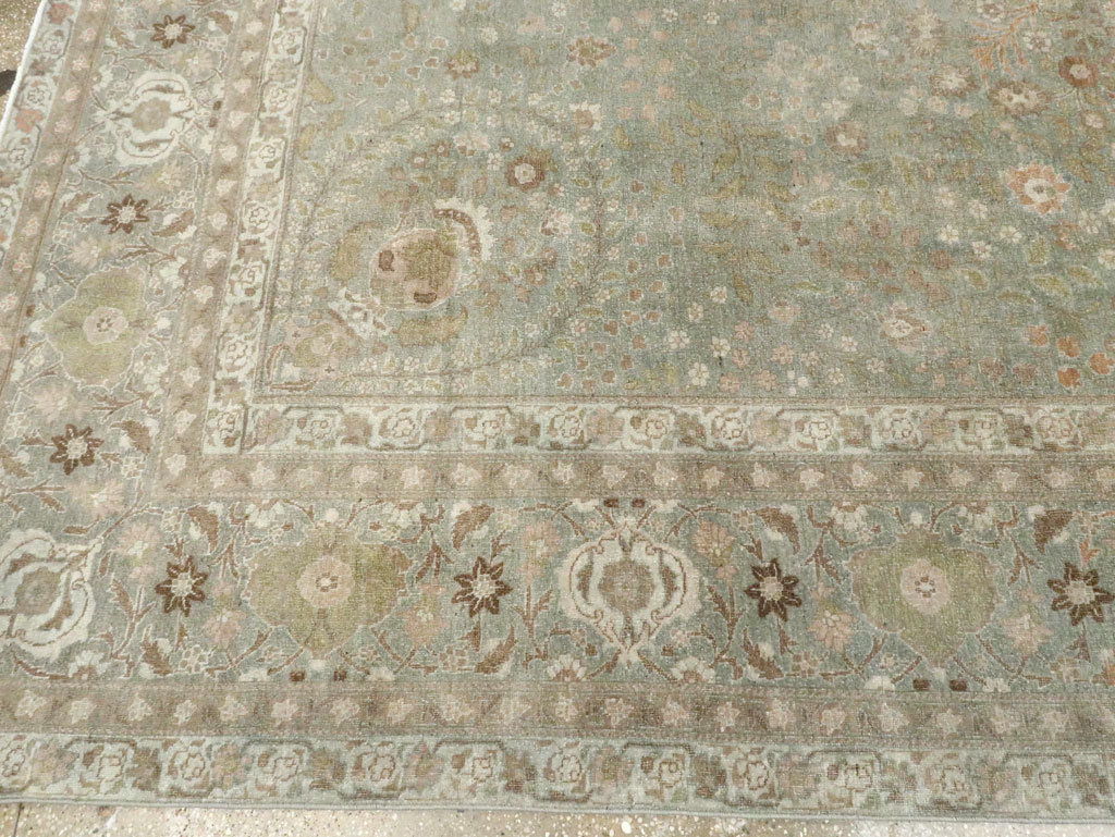 Antique Persian Tabriz Room Size Carpet, No.28822 - Staging