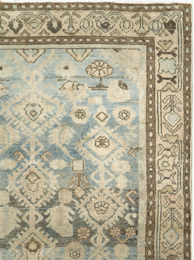 Vintage Persian Malayer Throw Rug, No.28823 - Staging