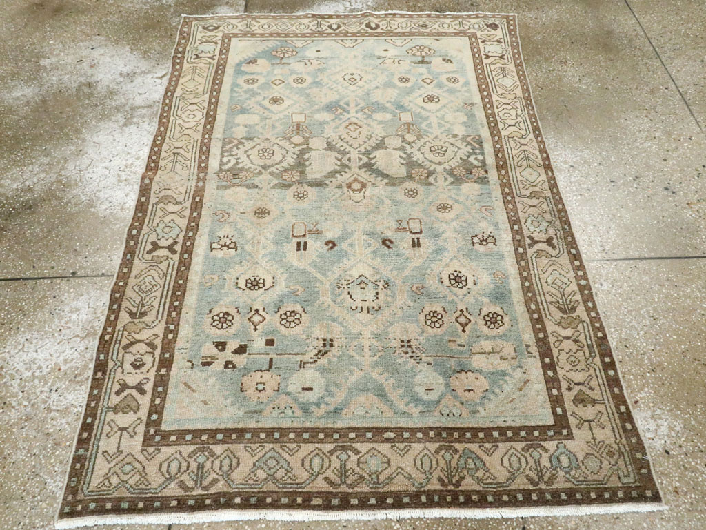 Vintage Persian Malayer Throw Rug, No.28823 - Staging