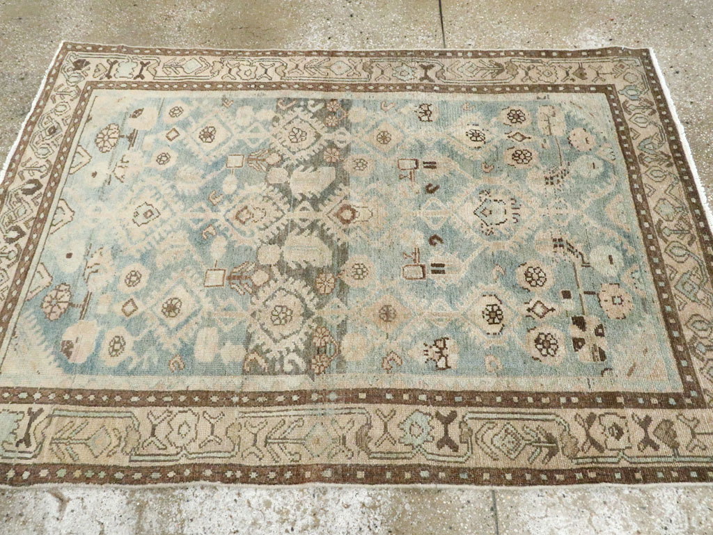 Vintage Persian Malayer Throw Rug, No.28823 - Staging