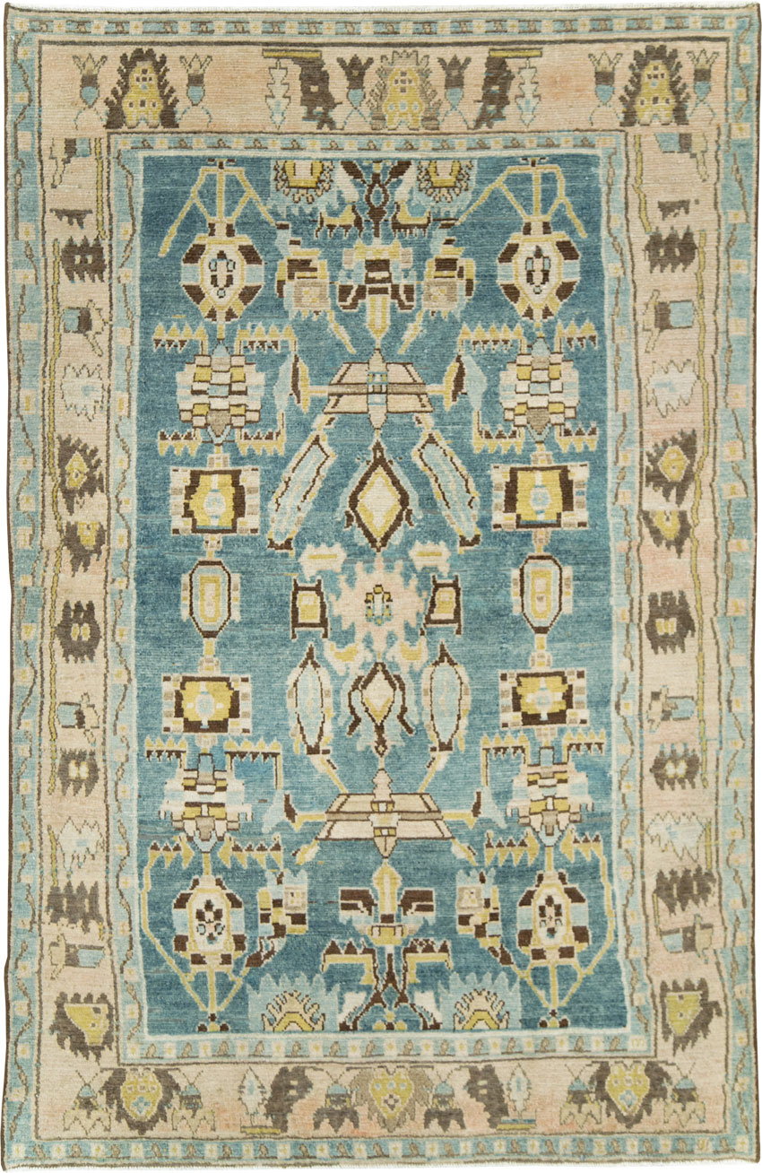 Vintage Persian Malayer Accent Rug, No.28826 - Staging