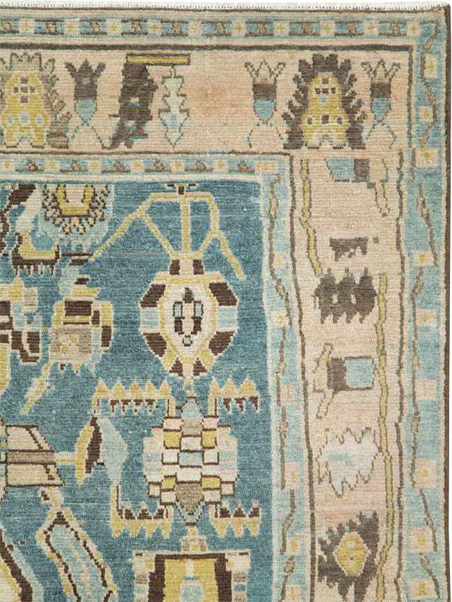 Vintage Persian Malayer Accent Rug, No.28826 - Staging