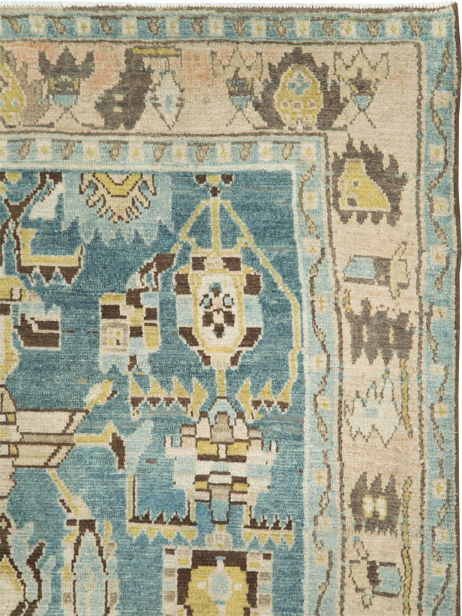 Vintage Persian Malayer Accent Rug, No.28826 - Staging