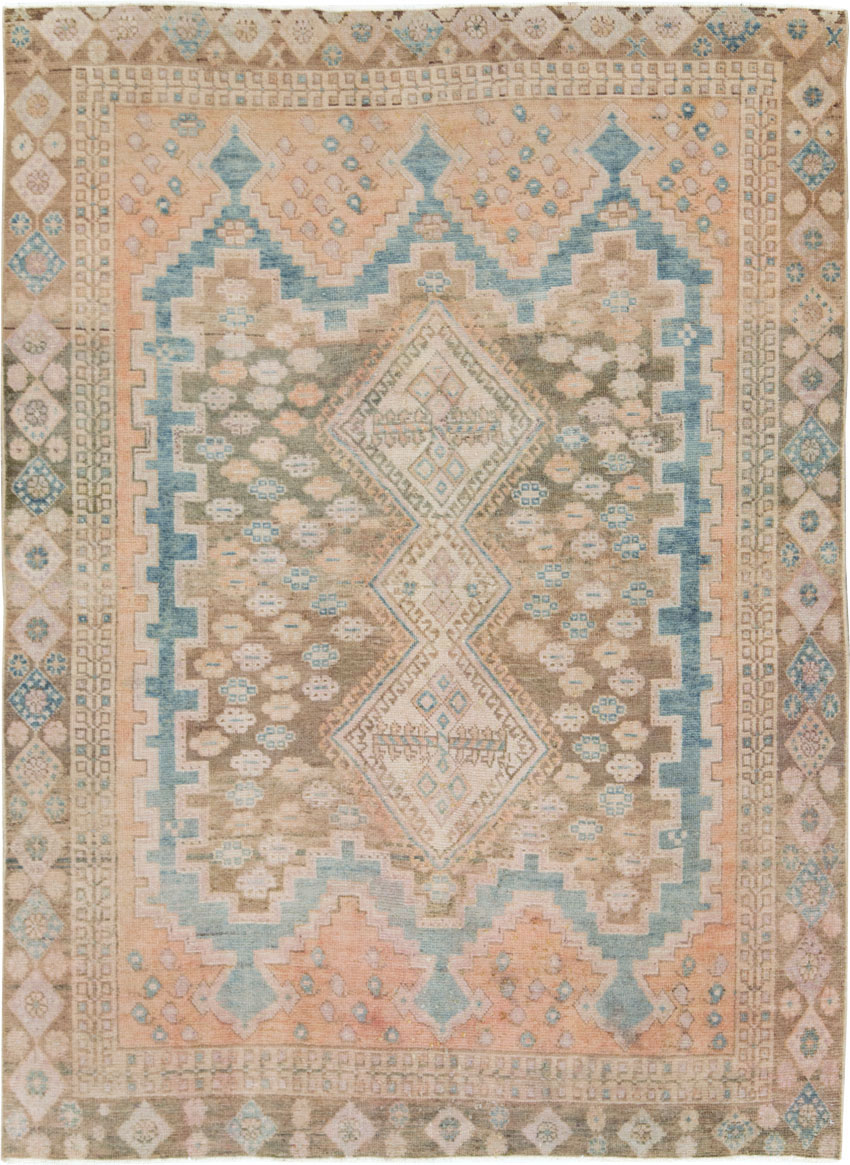 Vintage Persian Afshar Accent Rug, No.28846 - Staging