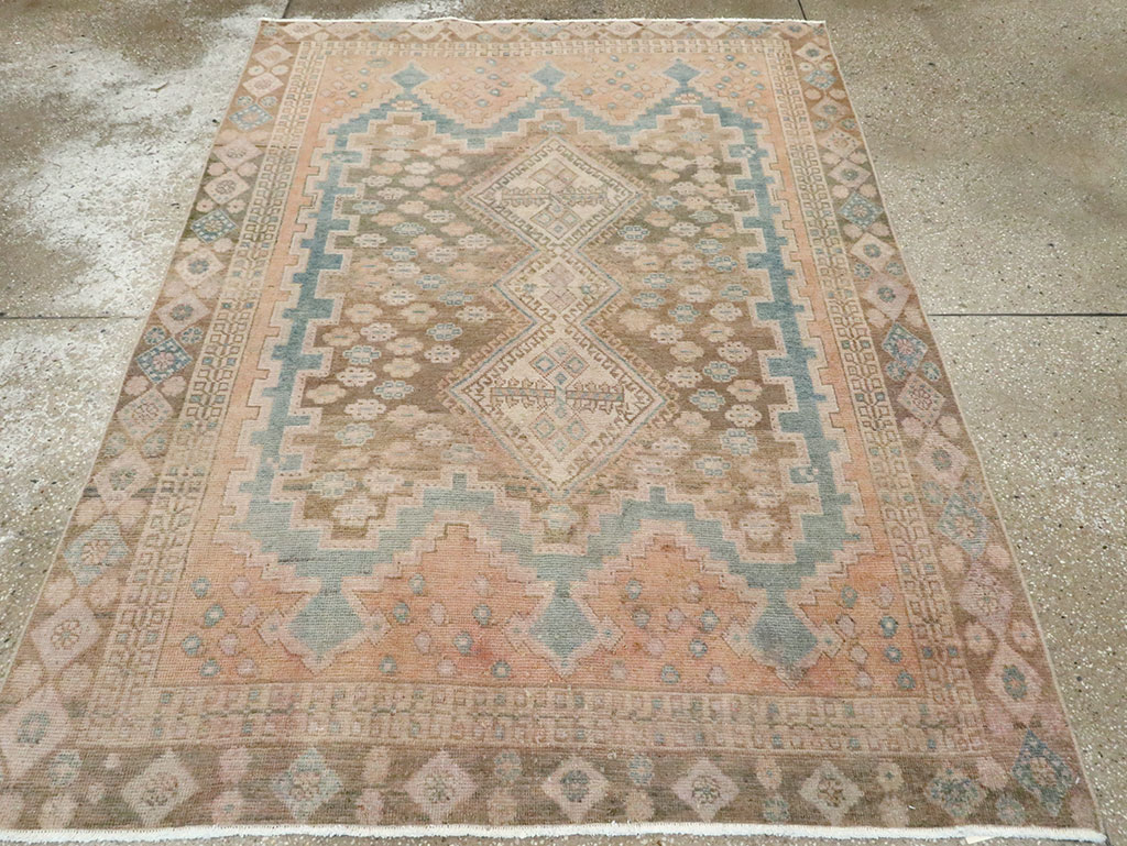 Vintage Persian Afshar Accent Rug, No.28846 - Staging