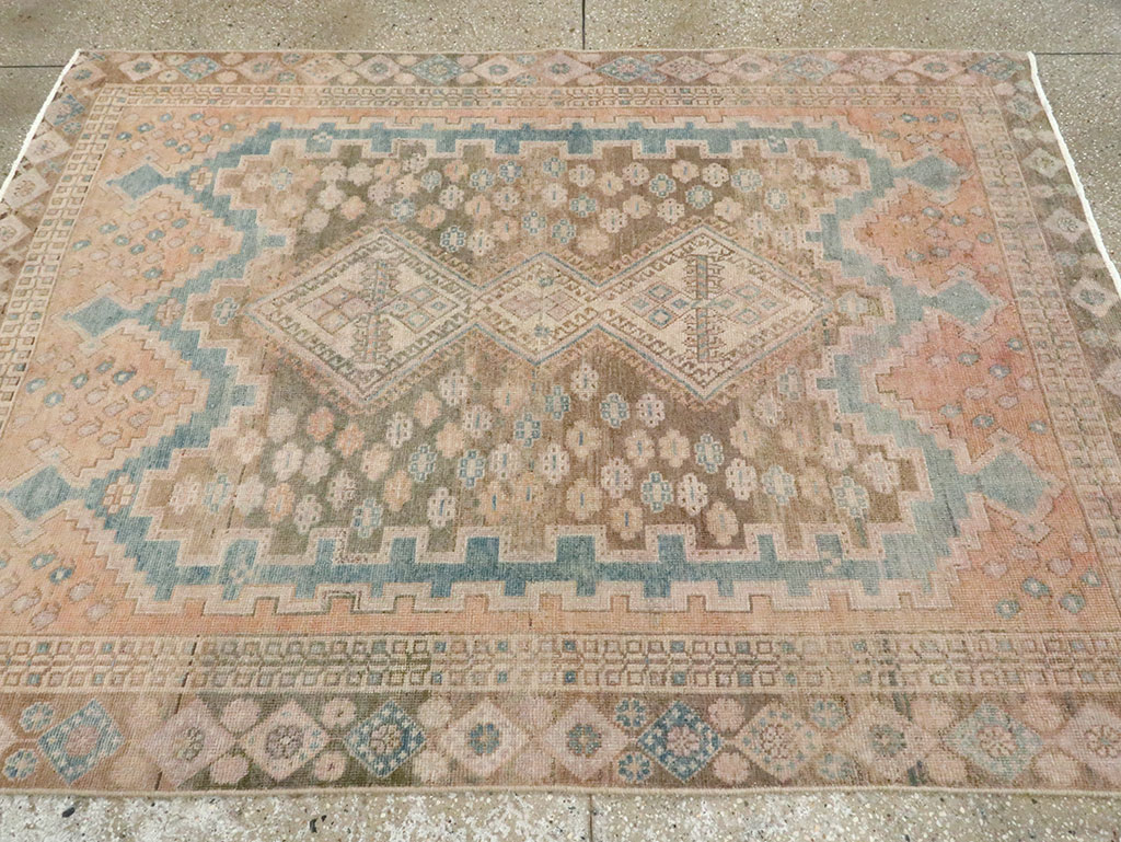 Vintage Persian Afshar Accent Rug, No.28846 - Staging