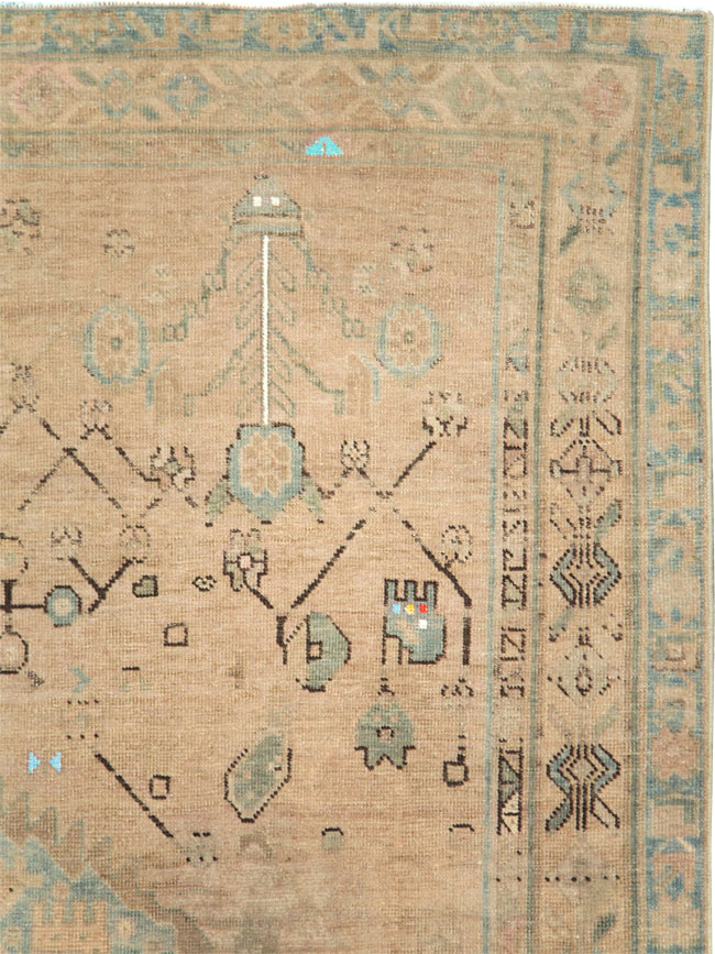 Vintage Persian Afshar Accent Rug, No.28849 - Staging