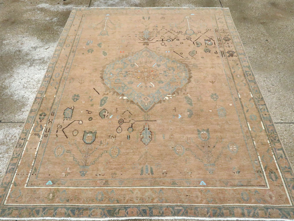 Vintage Persian Afshar Accent Rug, No.28849 - Staging