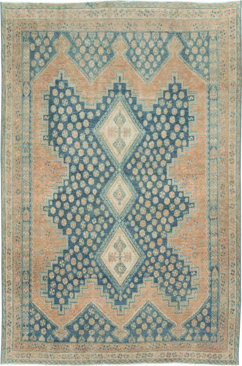 Vintage Persian Afshar Accent Rug, No.28851 - Staging