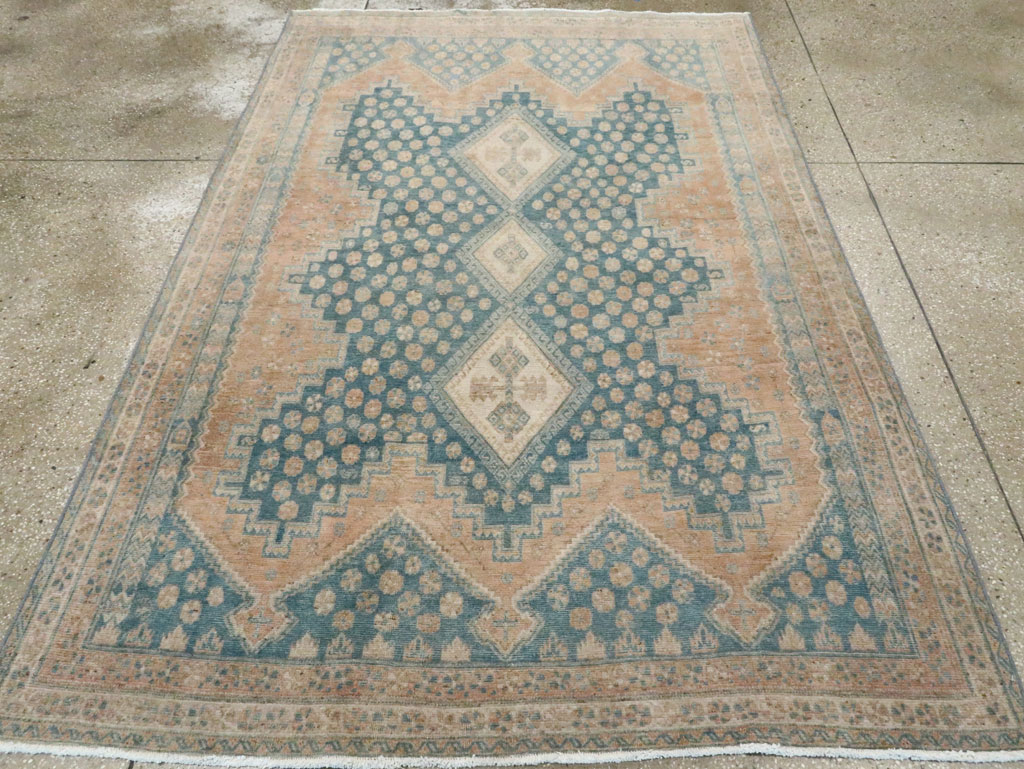 Vintage Persian Afshar Accent Rug, No.28851 - Staging