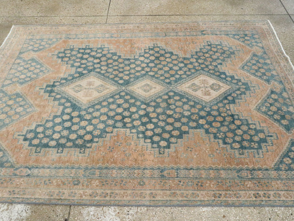 Vintage Persian Afshar Accent Rug, No.28851 - Staging