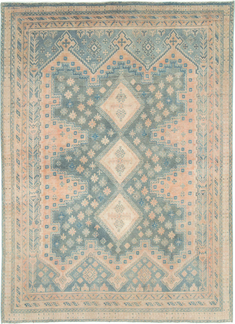 Vintage Persian Afshar Accent Rug, No.28858 - Staging