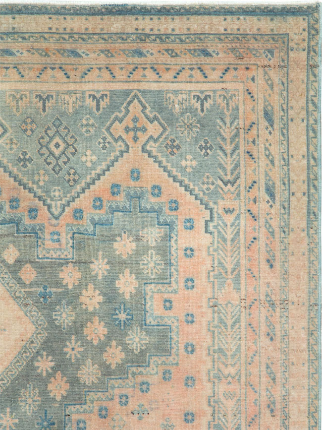 Vintage Persian Afshar Accent Rug, No.28858 - Staging