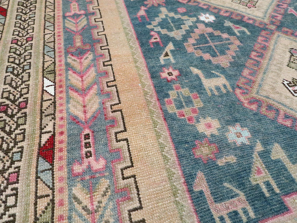 Vintage Persian Afshar Accent Rug, No.28862 - Staging