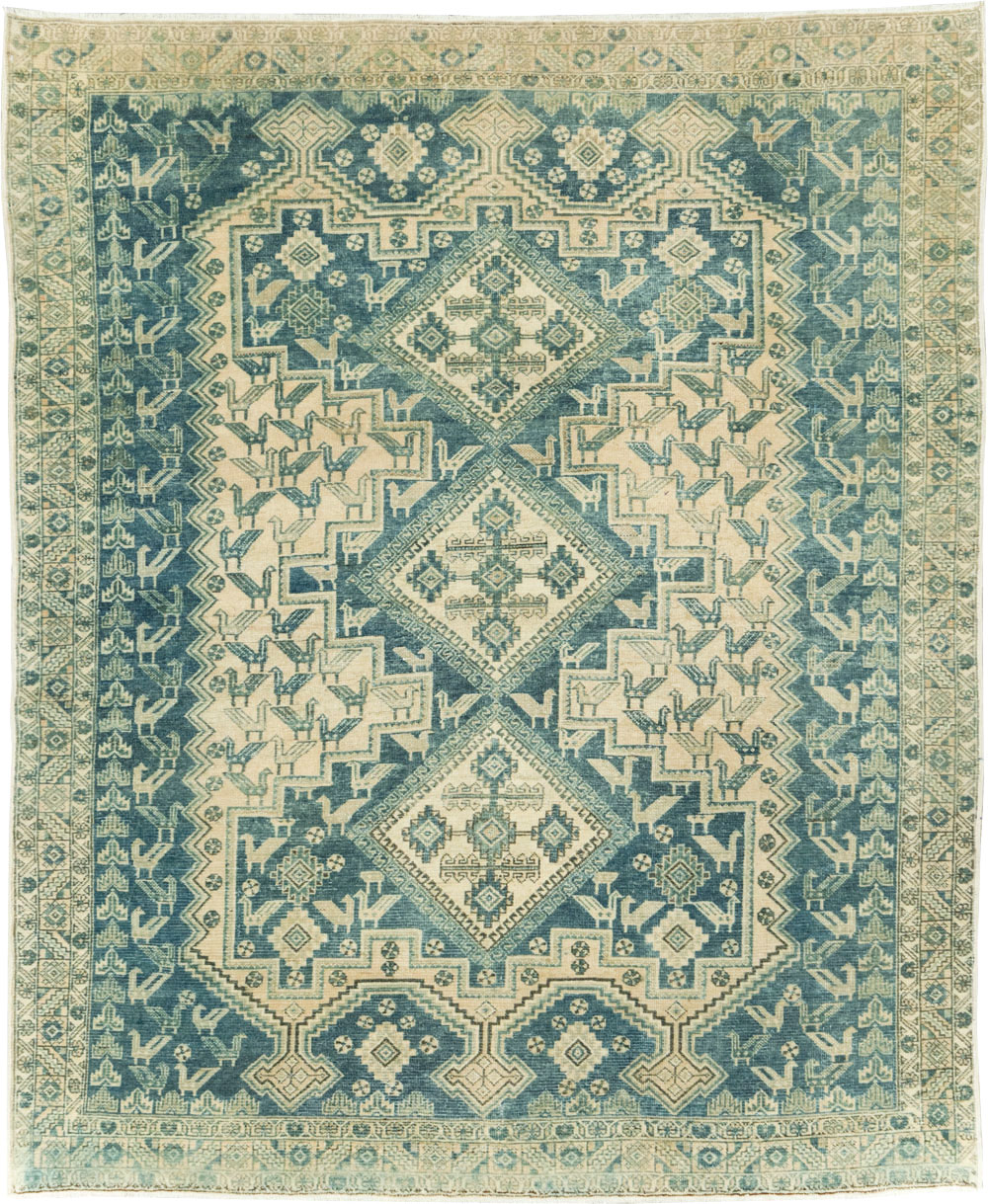 Vintage Persian Afshar Accent Rug, No.28874 - Staging