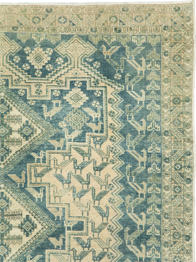 Vintage Persian Afshar Accent Rug, No.28874 - Staging