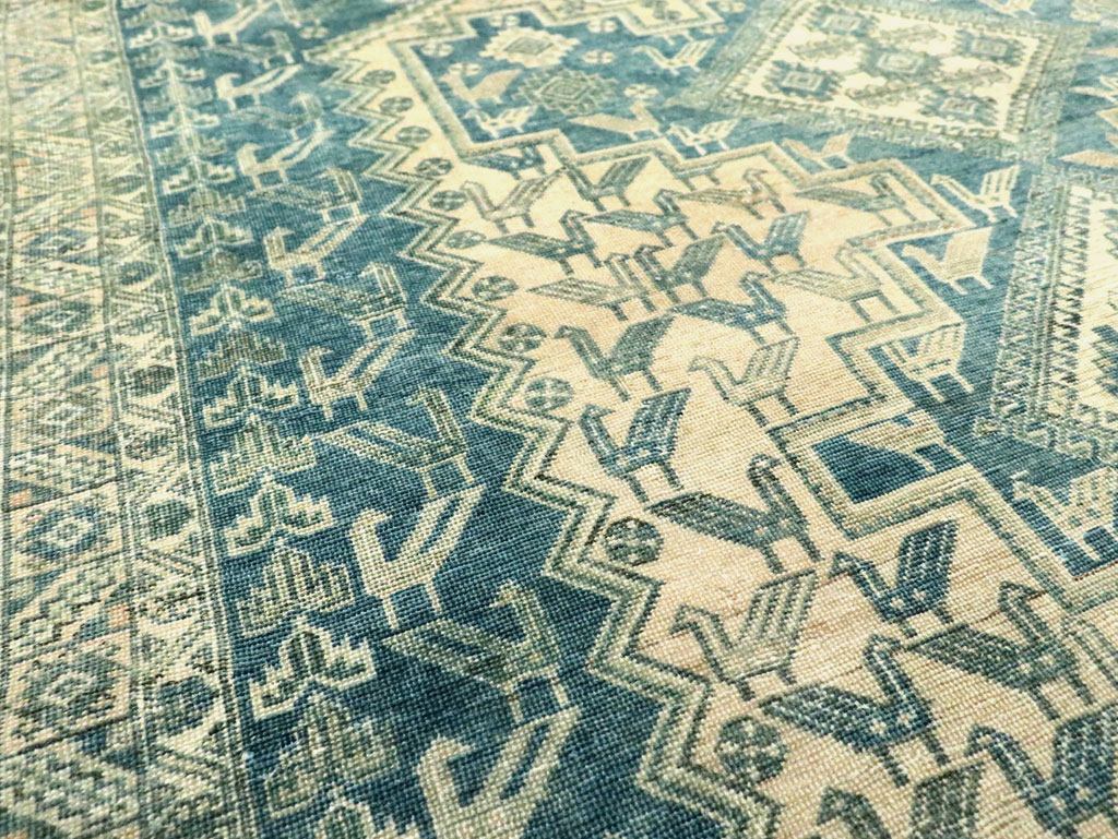 Vintage Persian Afshar Accent Rug, No.28874 - Staging