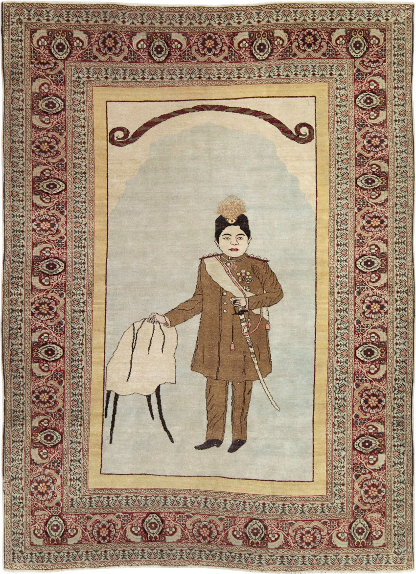 Antique Persian Tabriz Rug, No.28877 - Staging