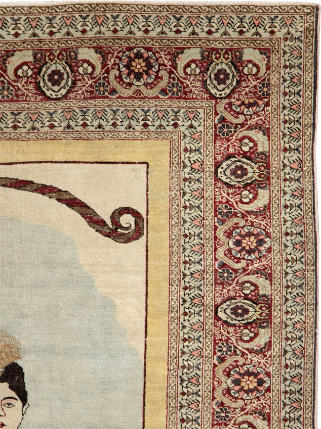 Antique Persian Tabriz Rug, No.28877 - Staging