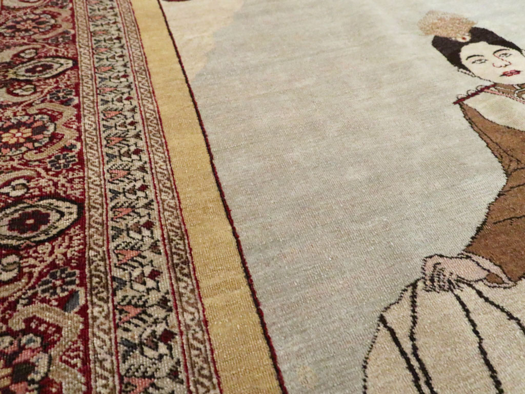 Antique Persian Tabriz Rug, No.28877 - Staging