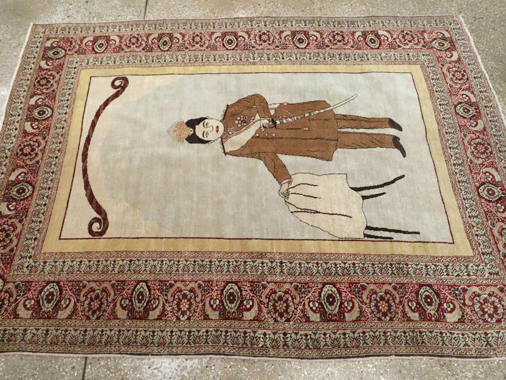 Antique Persian Tabriz Rug, No.28877 - Staging