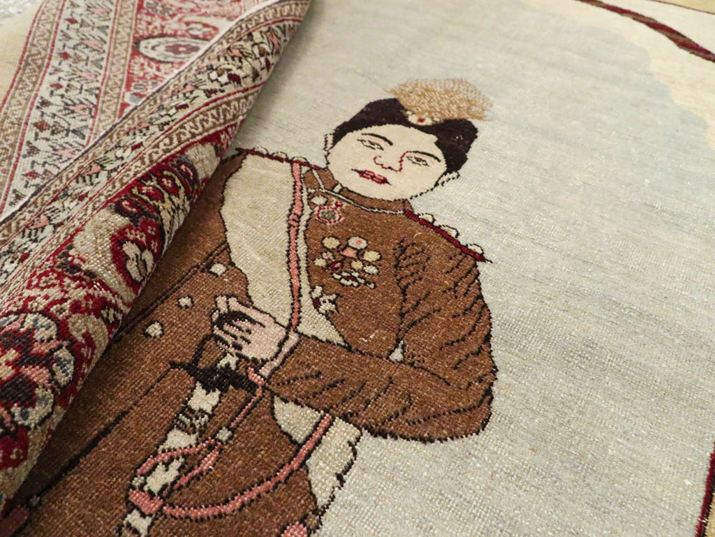 Antique Persian Tabriz Rug, No.28877 - Staging