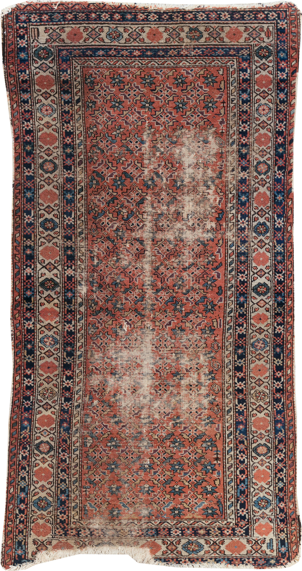 Antique Distressed Malayer Rug, No.28892 - Staging