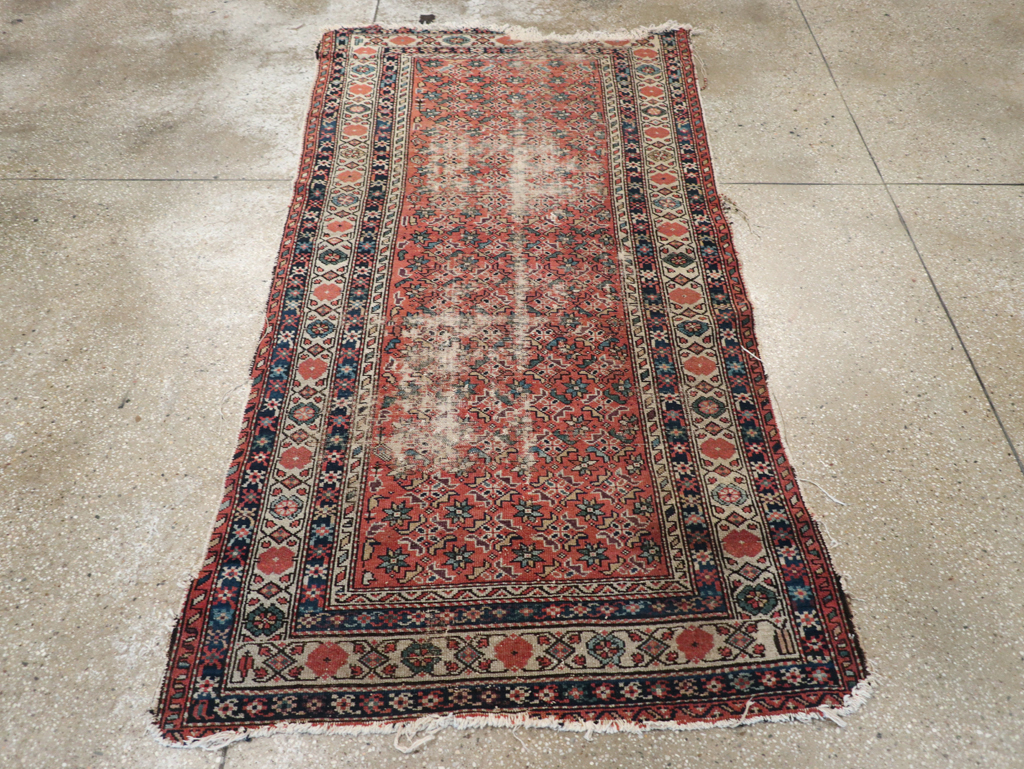 Antique Distressed Malayer Rug, No.28892 - Staging