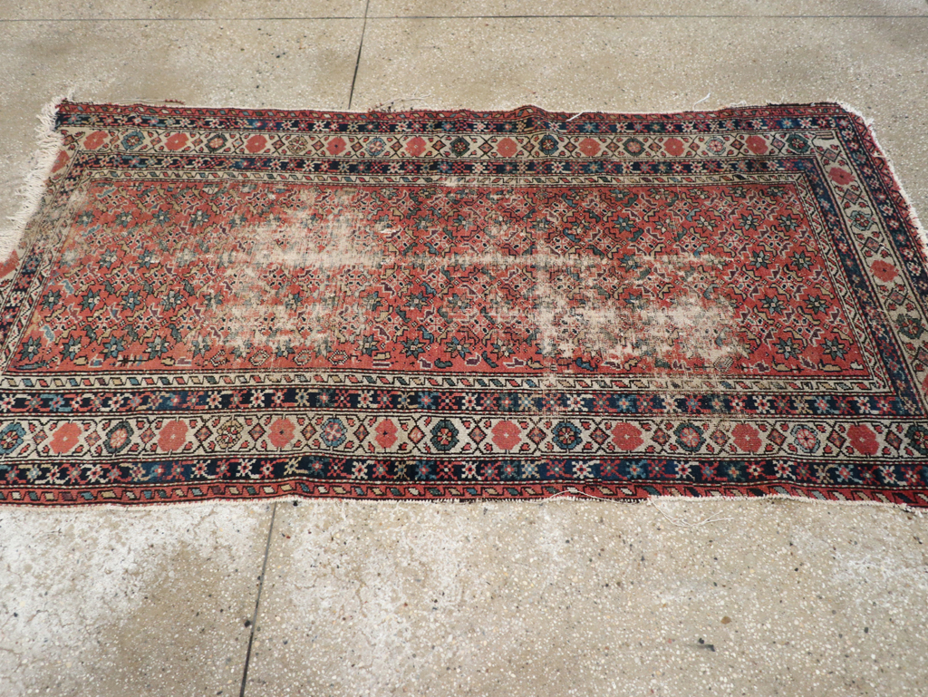 Antique Distressed Malayer Rug, No.28892 - Staging