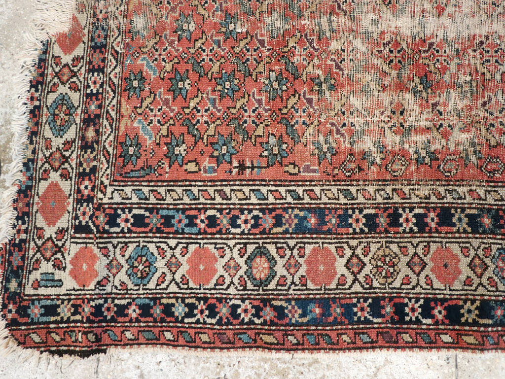 Antique Distressed Malayer Rug, No.28892 - Staging