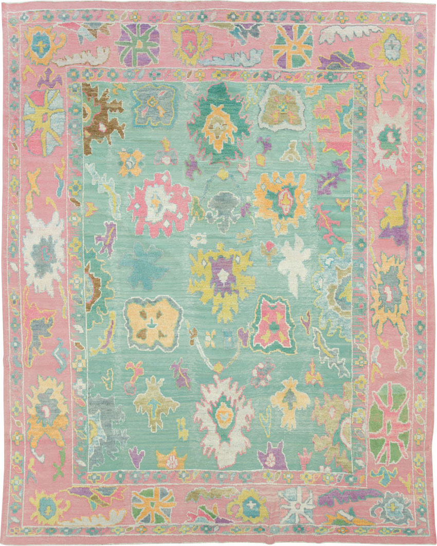 Contemporary Turkish Souf Oushak Large Room Size Carpet, No.28899 - Staging