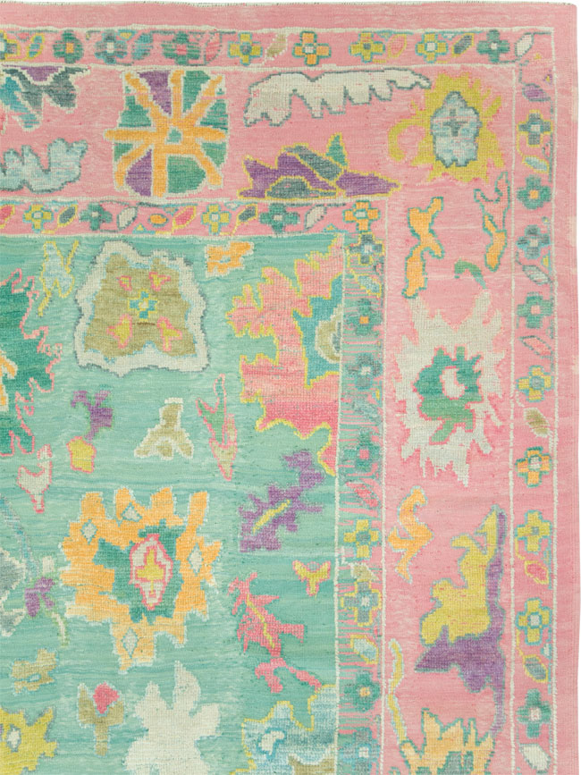 Contemporary Turkish Souf Oushak Large Room Size Carpet, No.28899 - Staging