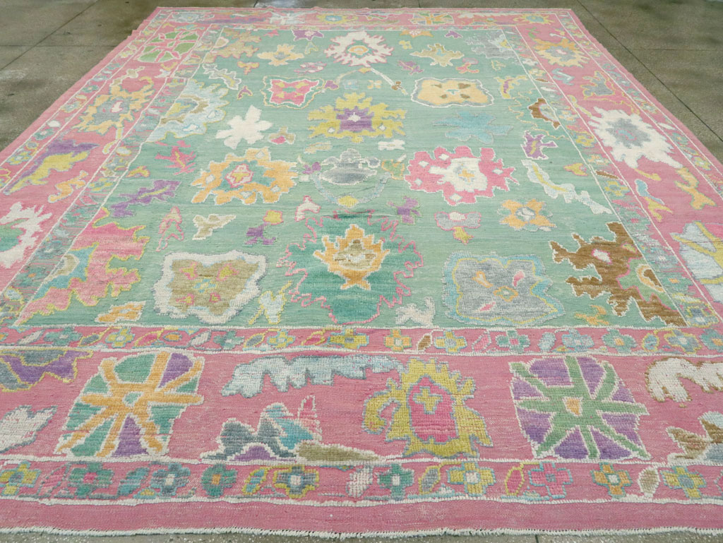 Contemporary Turkish Souf Oushak Large Room Size Carpet, No.28899 - Staging